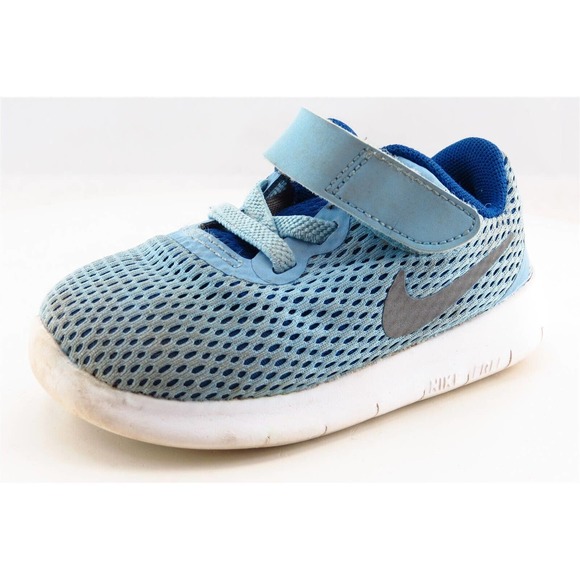 Nike Free RN Blue Synthetic Athletic Toddler Girls Sz 6 - Picture 1 of 6